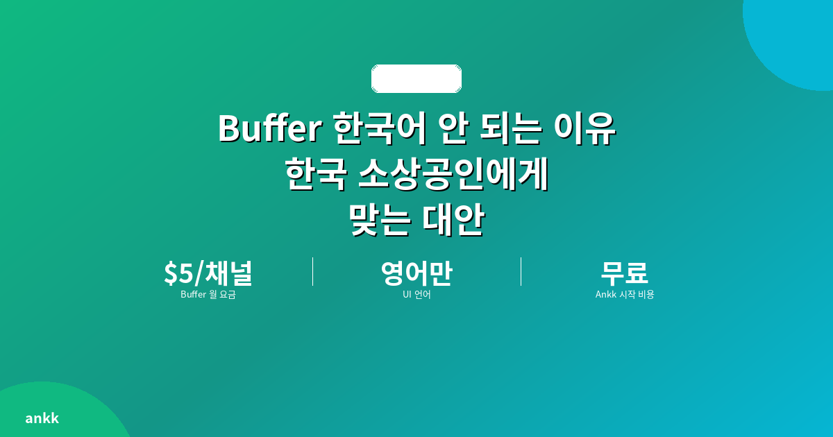 Buffer 한국어 안 되는 이유 + 한국 소상공인에게 맞는 대안