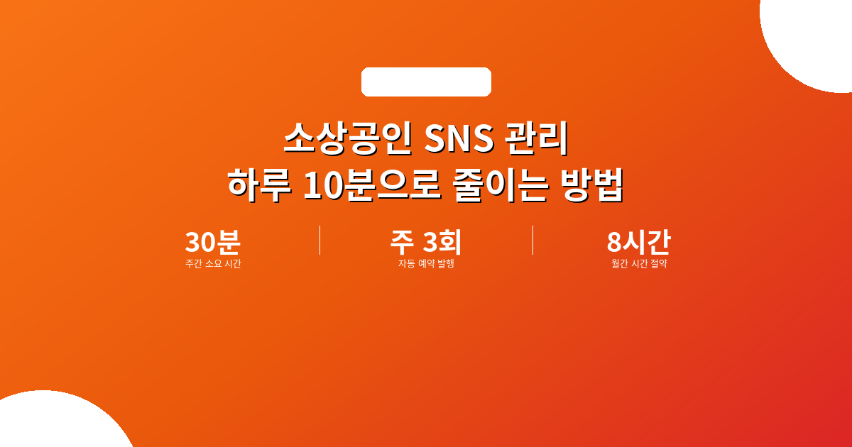 소상공인 SNS 관리, 하루 10분으로 줄이는 방법